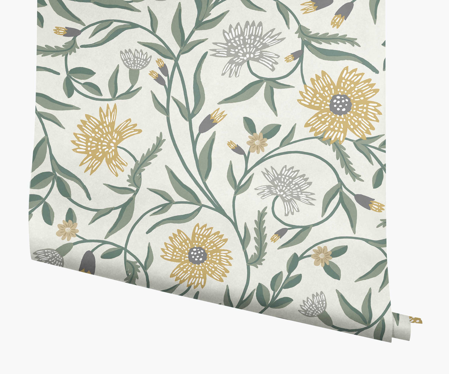 Aster Wallpaper - Linen & Gold - Peel and Stick Wallpaper