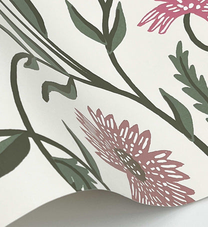 Aster Wallpaper - Linen & Rose