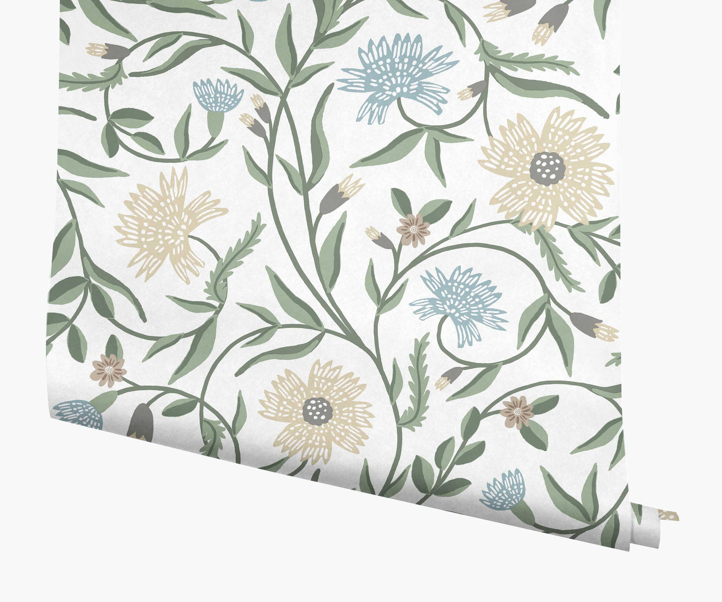 Aster Wallpaper - White - Peel and Stick Wallpaper