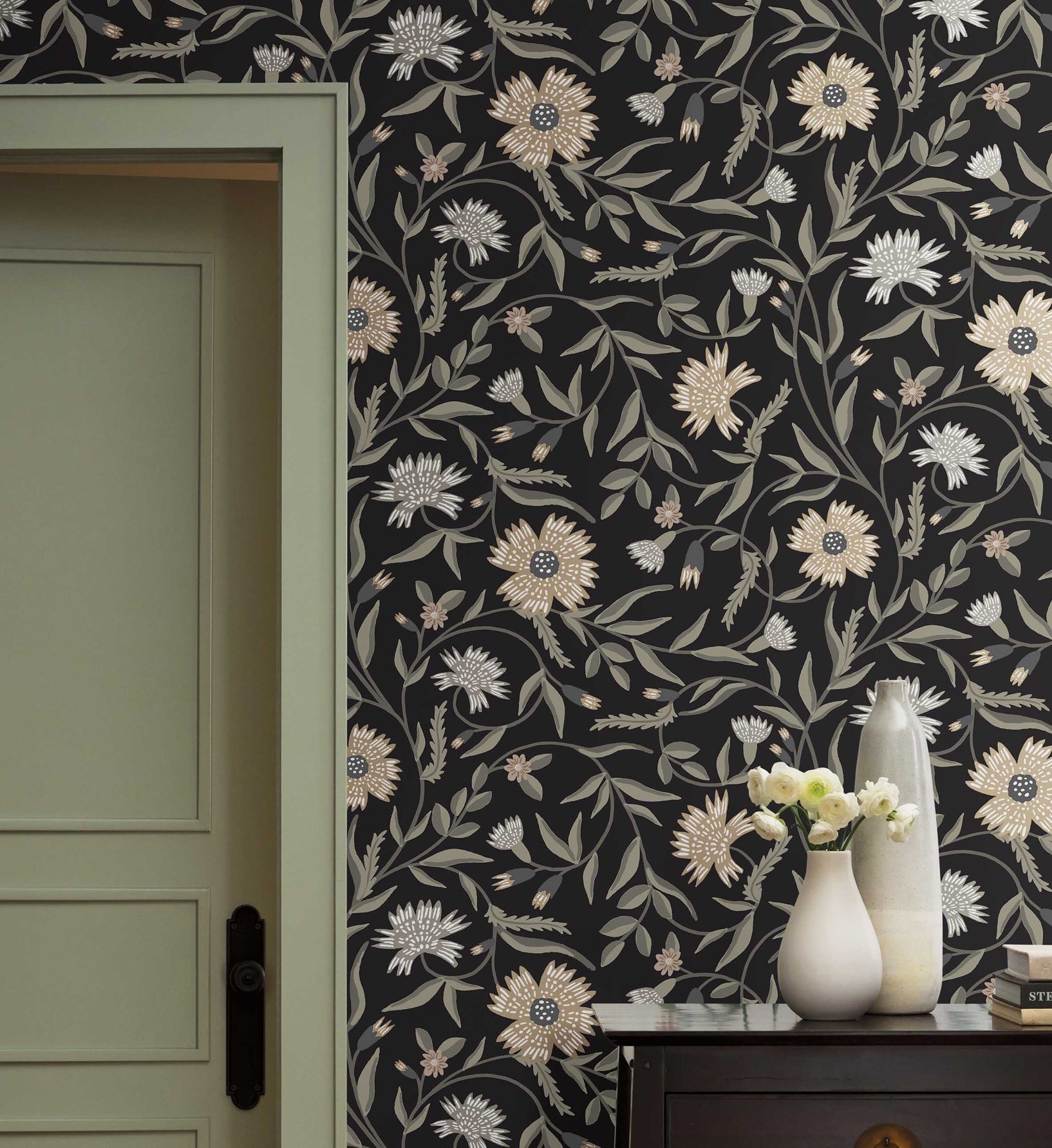 Aster Wallpaper - Black