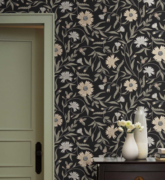 Aster Wallpaper - Black