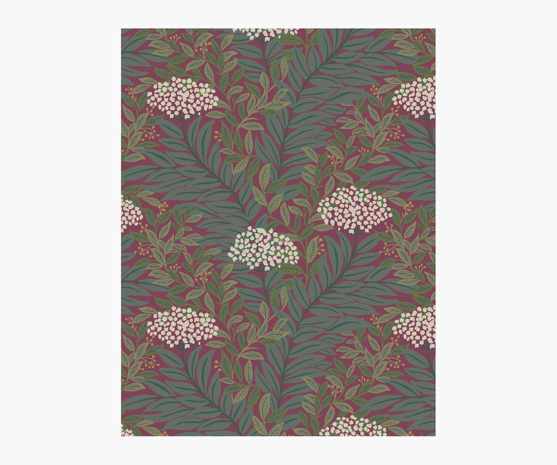 Highgrove Wallpaper Sample - Burgundy - Peel and Stick Wallpaper