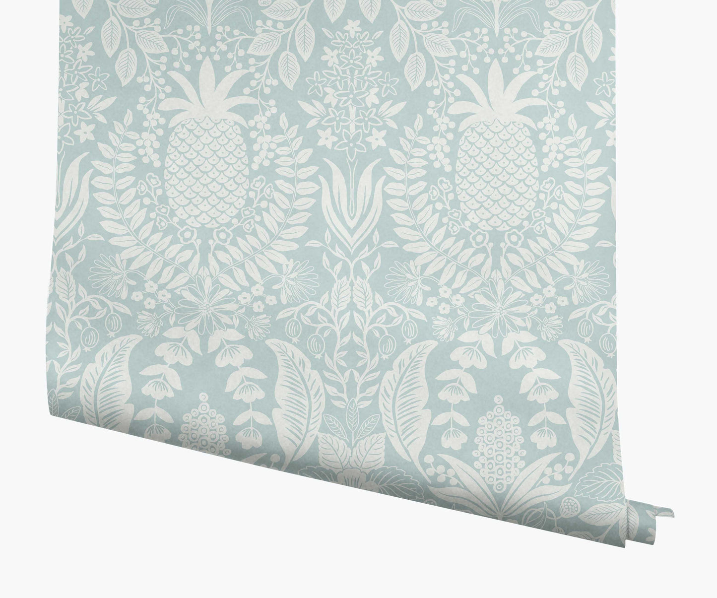 Pineapple Damask Wallpaper - Light Blue - Peel and Stick Wallpaper