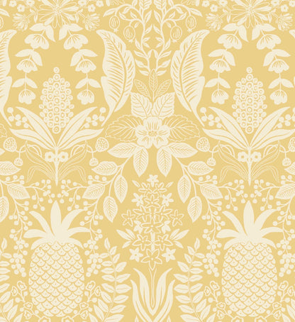 Pineapple Damask Wallpaper - Yellow