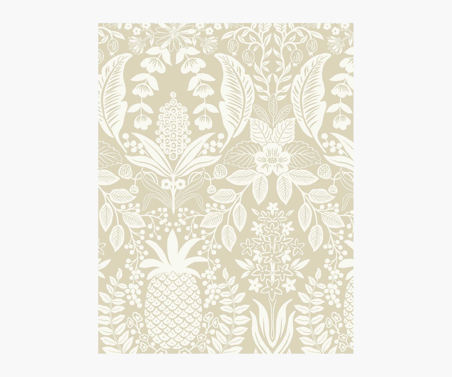 Pineapple Damask Wallpaper Sample - Linen - Peel and Stick Wallpaper