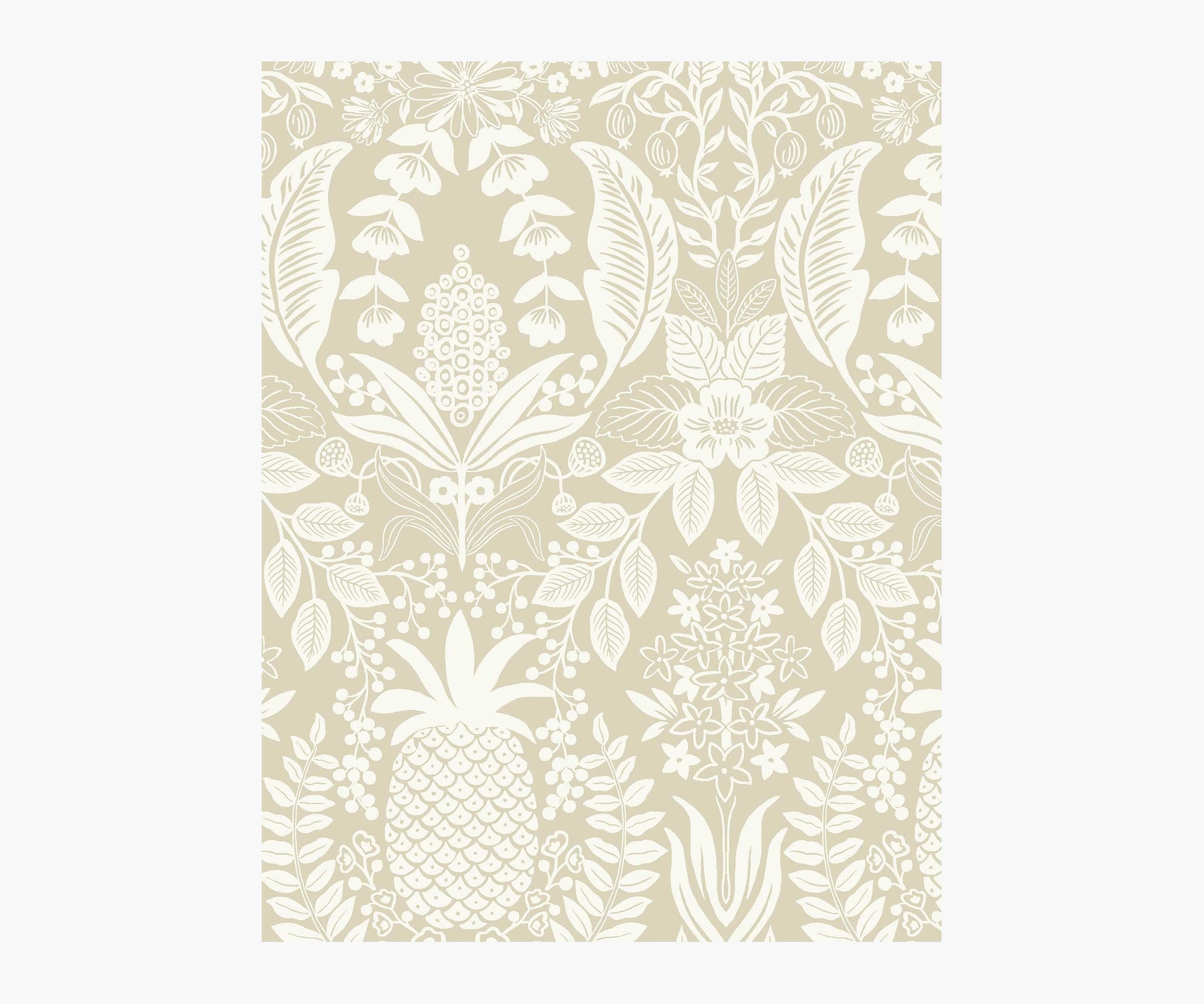Pineapple Damask Wallpaper Sample - Linen - Peel and Stick Wallpaper