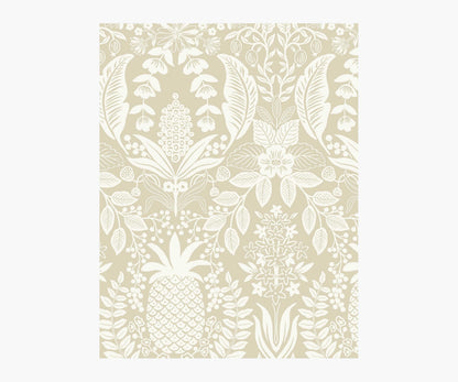 Pineapple Damask Wallpaper Sample - Linen - Peel and Stick Wallpaper