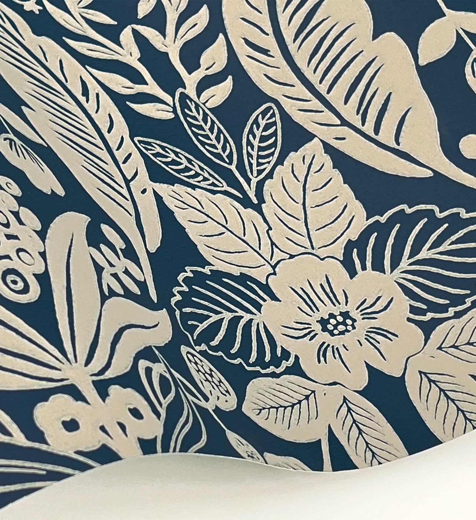 Pineapple Damask Wallpaper - Navy