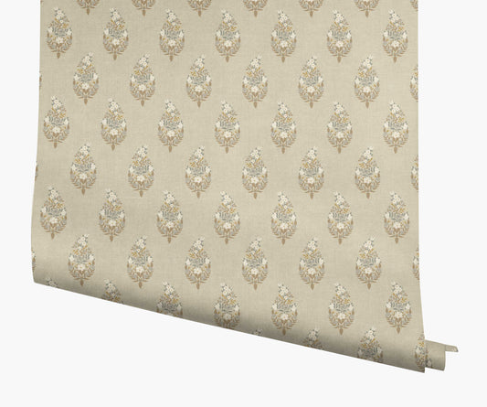 Paisley Wallpaper - Linen - Peel and Stick Wallpaper