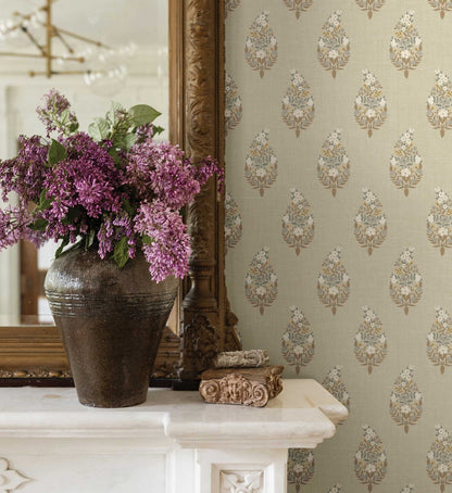 Paisley Wallpaper - Linen