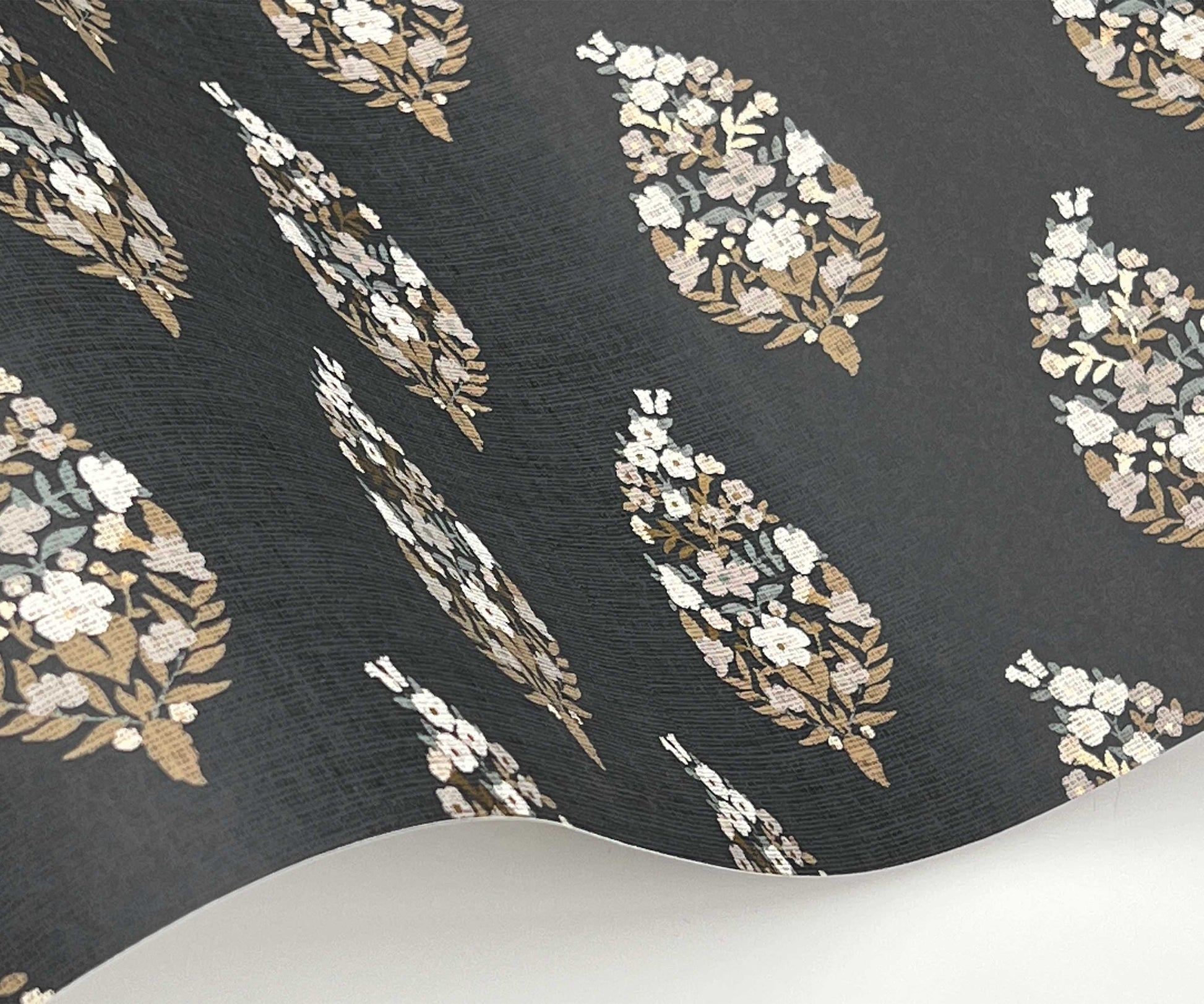 Paisley Wallpaper Sample - Black
