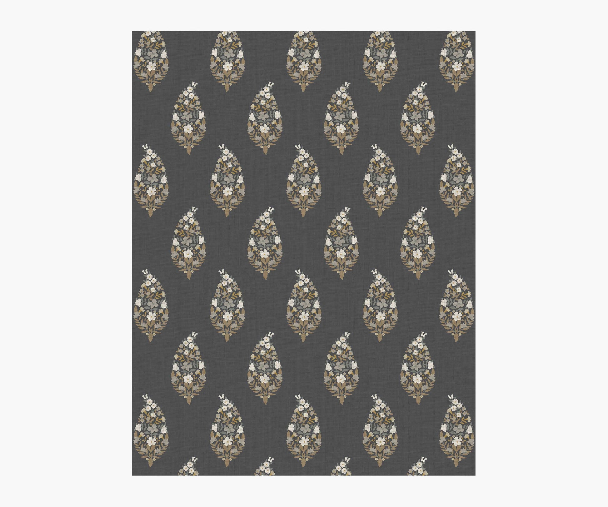 Paisley Wallpaper Sample - Black - Peel and Stick Wallpaper
