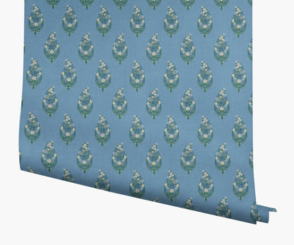 Paisley Wallpaper - Blue - Peel and Stick Wallpaper