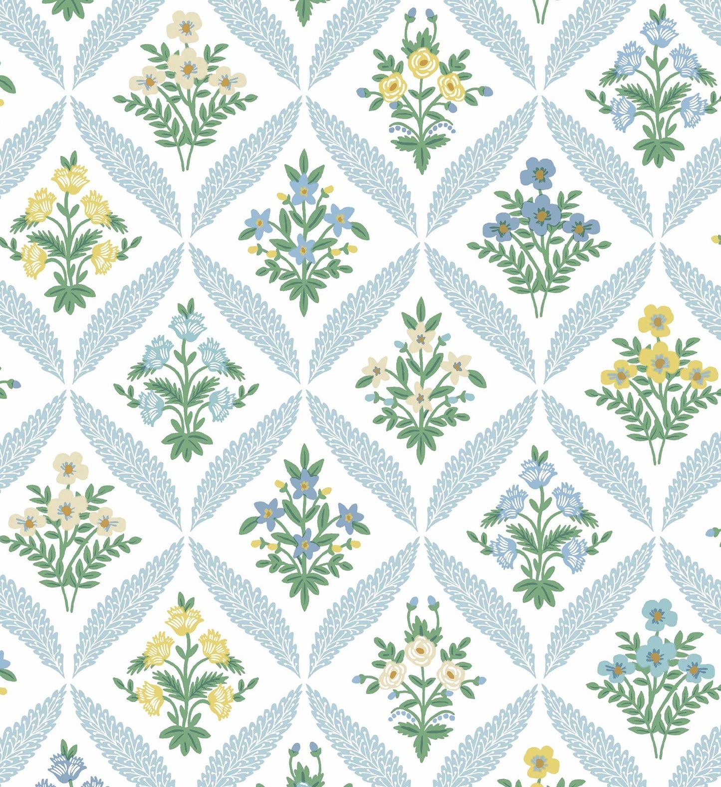 Estee Garden Wallpaper - Blue Multi