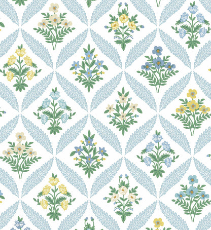 Estee Garden Wallpaper - Blue Multi