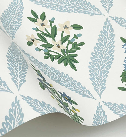 Estee Garden Wallpaper - Blue Multi