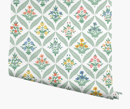 Estee Garden Wallpaper - Sage Multi - Peel and Stick Wallpaper