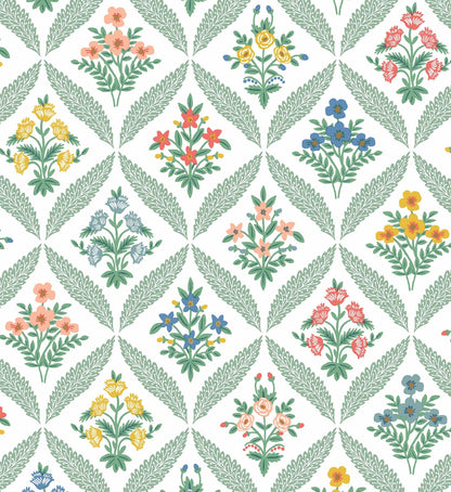 Estee Garden Wallpaper - Sage Multi