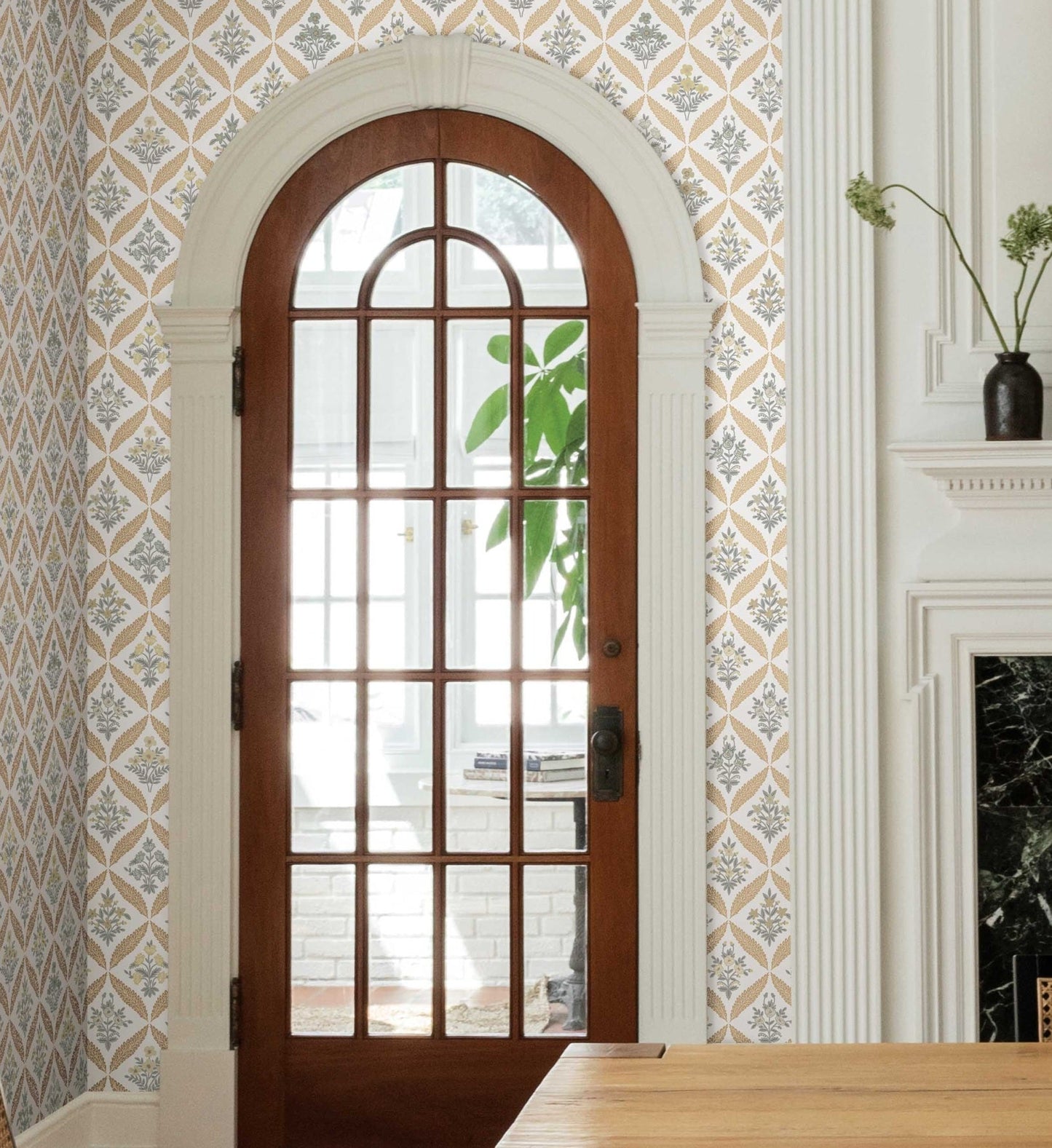 Estee Garden Wallpaper - Gold Multi