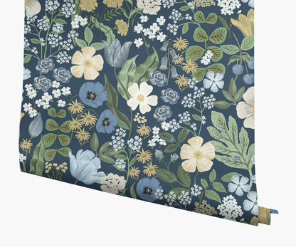 Blossom Wallpaper - Navy - Peel and Stick Wallpaper