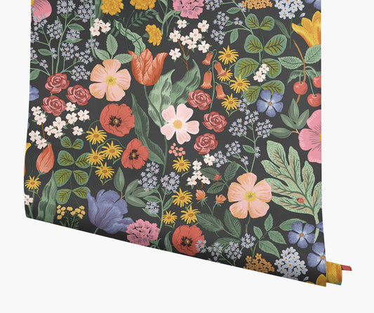 Blossom Wallpaper - Black - Peel and Stick Wallpaper