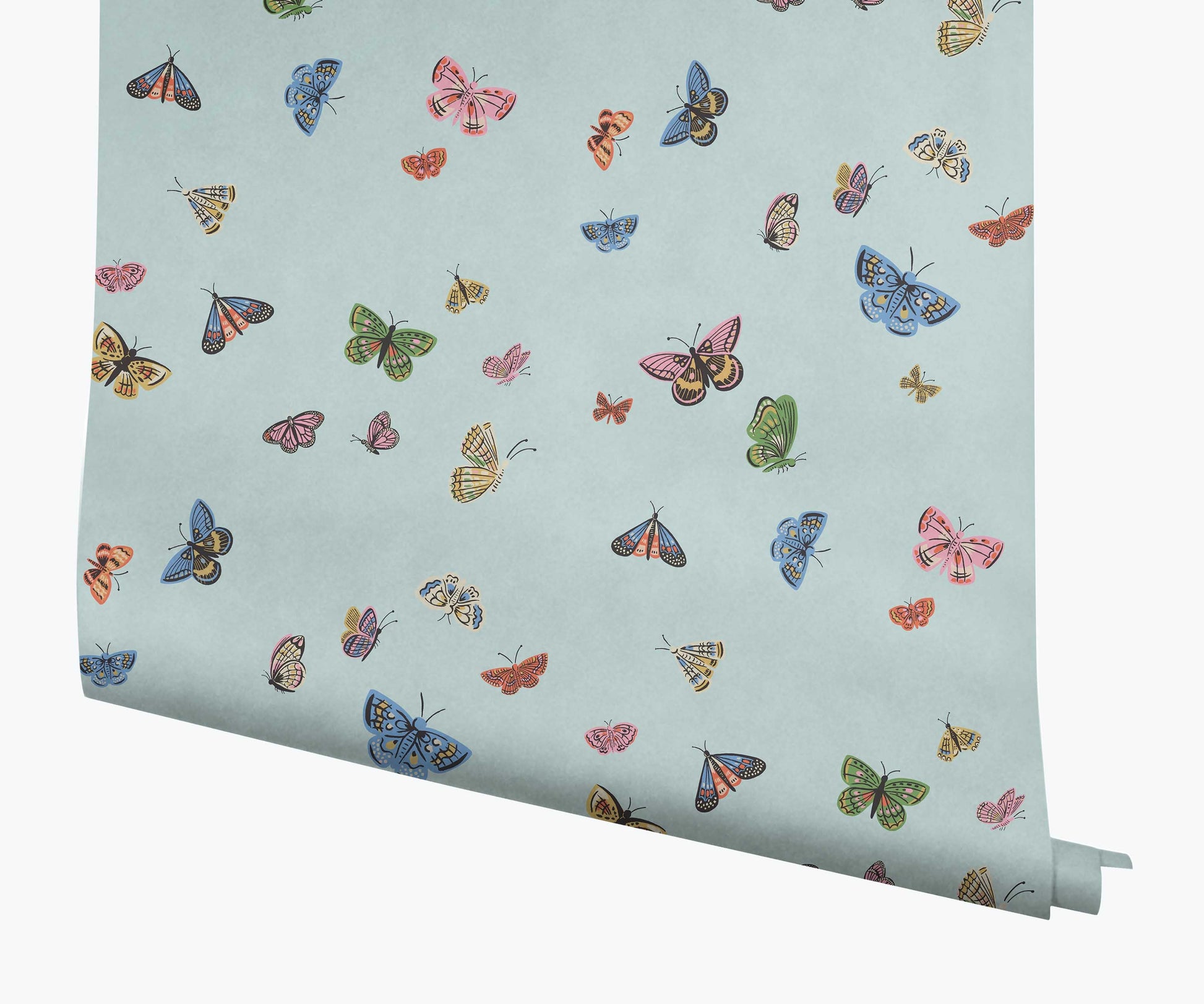 Butterfly House Wallpaper - Light Blue - Peel and Stick Wallpaper
