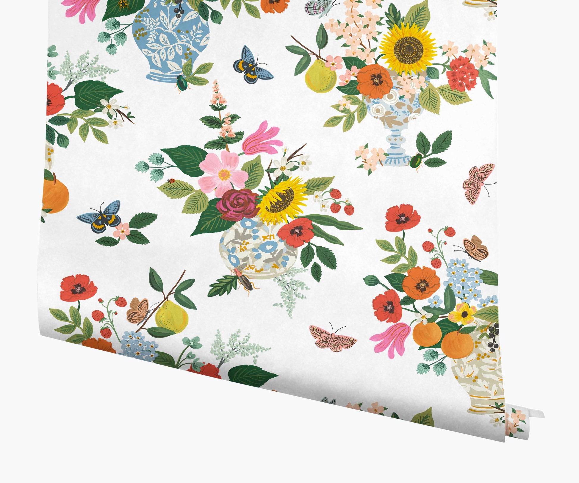 Flower Studies Wallpaper - Bright Multi - Peel and Stick Wallpaper