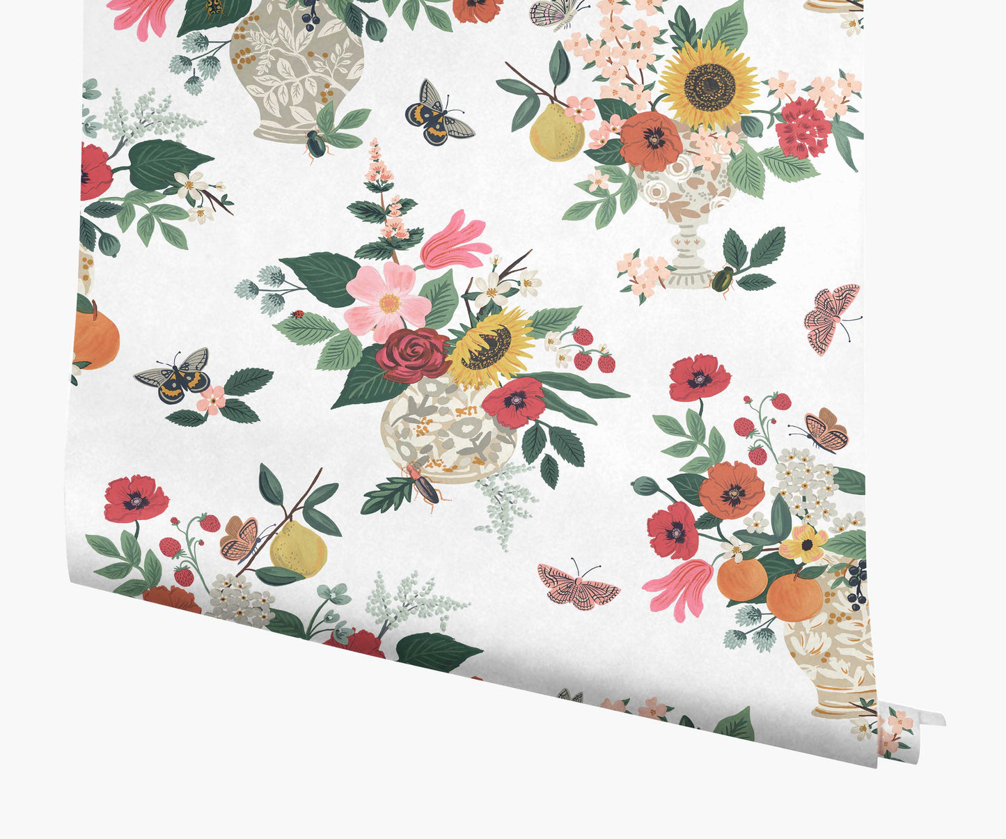 Flower Studies Wallpaper - Rose Multi - Peel and Stick Wallpaper