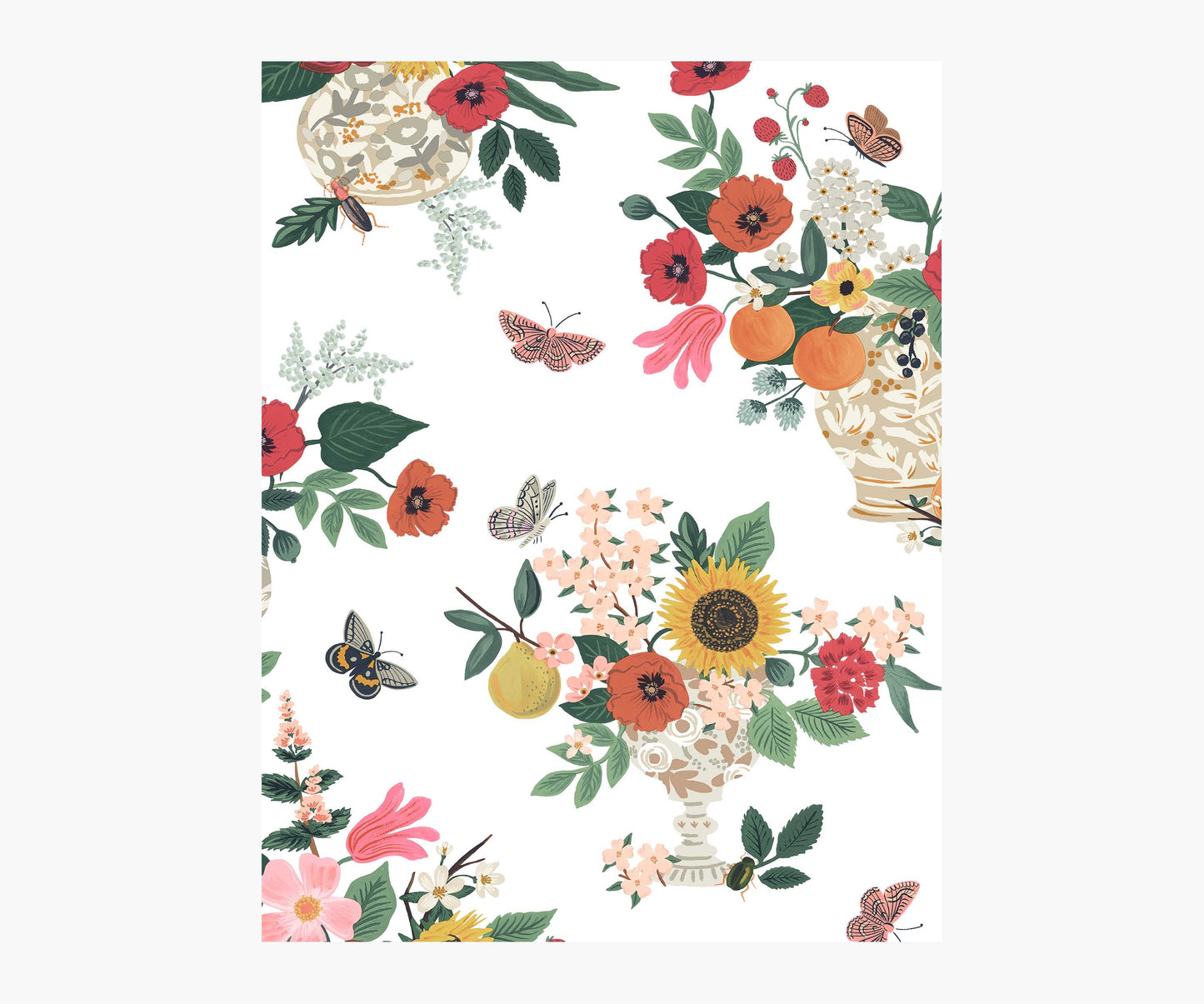 Flower Studies Wallpaper Sample - Rose Multi - Peel and Stick Wallpaper