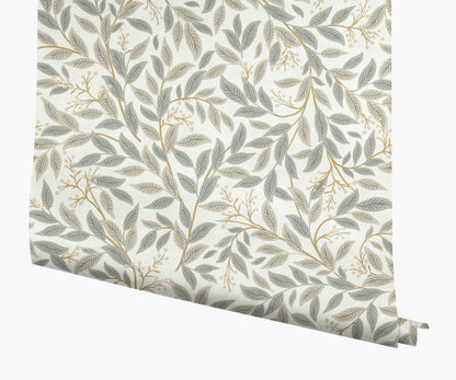Willowberry Wallpaper - Linen & White - Peel and Stick Wallpaper