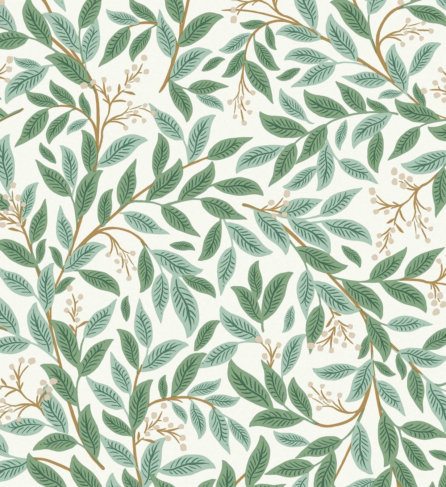 Willowberry Wallpaper - Emerald & White