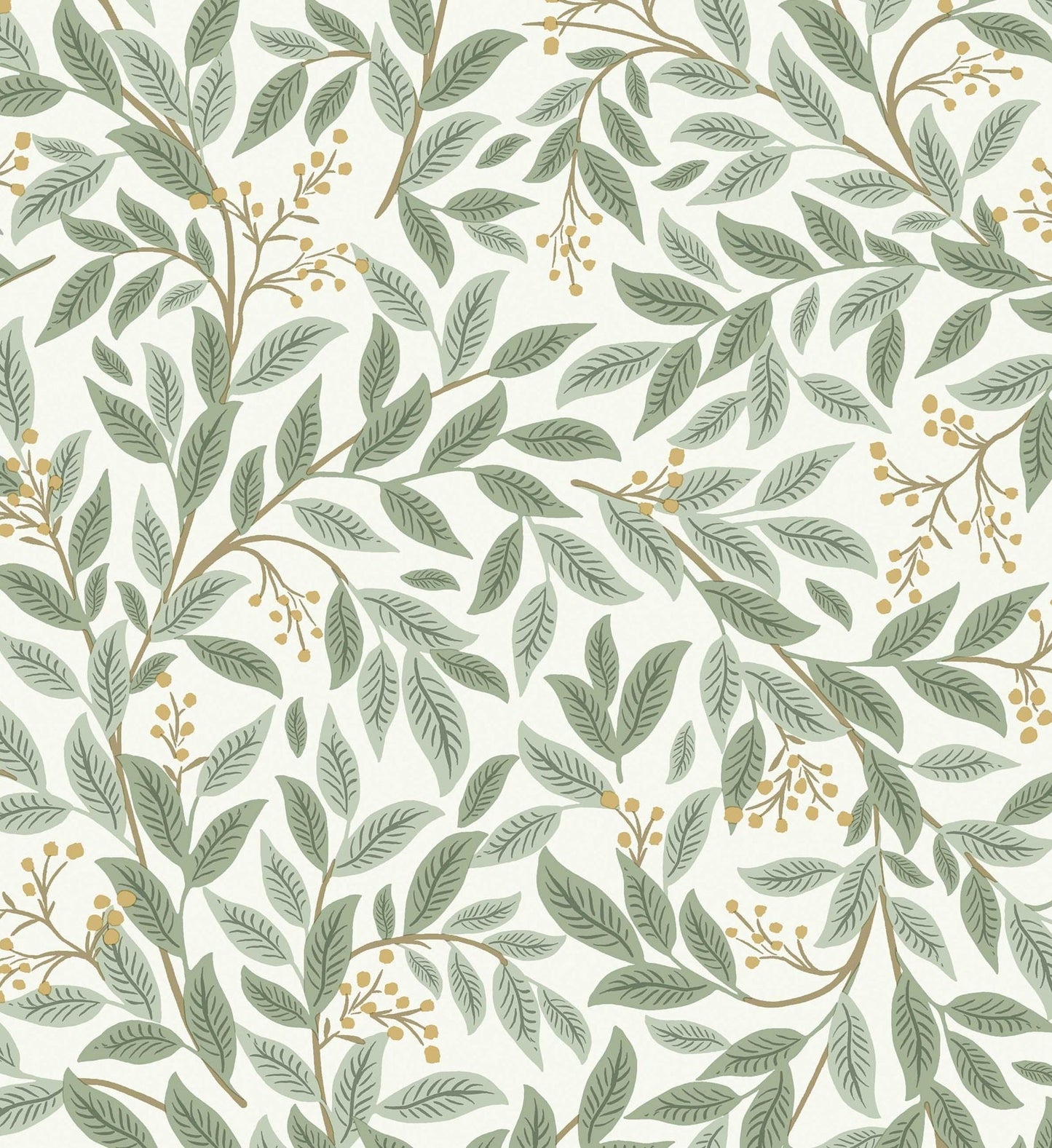 Willowberry Wallpaper - Sage & White