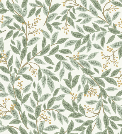 Willowberry Wallpaper - Sage & White