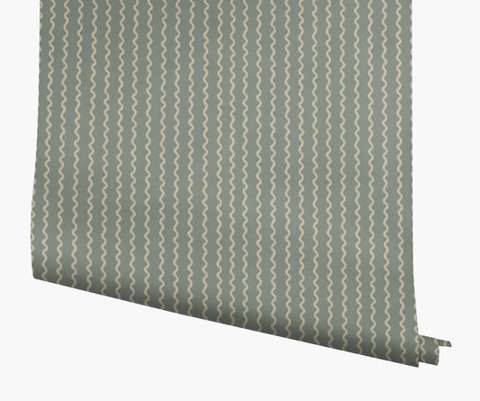 Rickrack Wallpaper - Moss - Peel and Stick Wallpaper