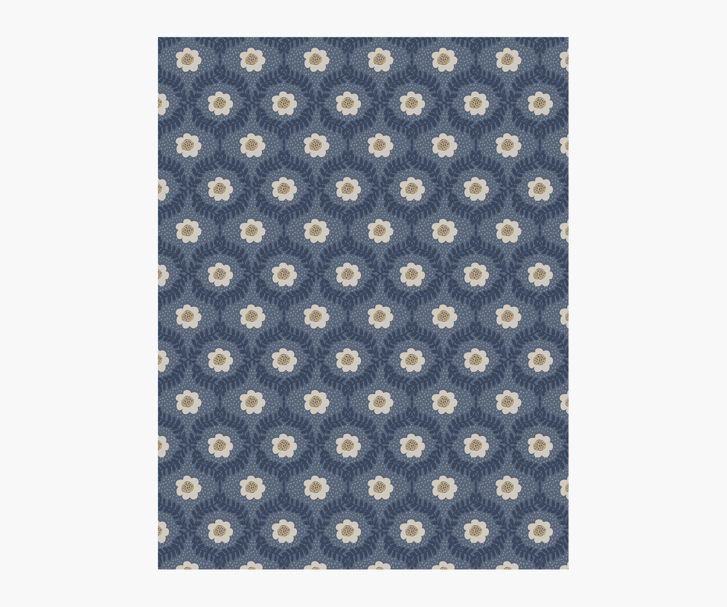 Emma Wallpaper Sample - Navy - Peel and Stick Wallpaper