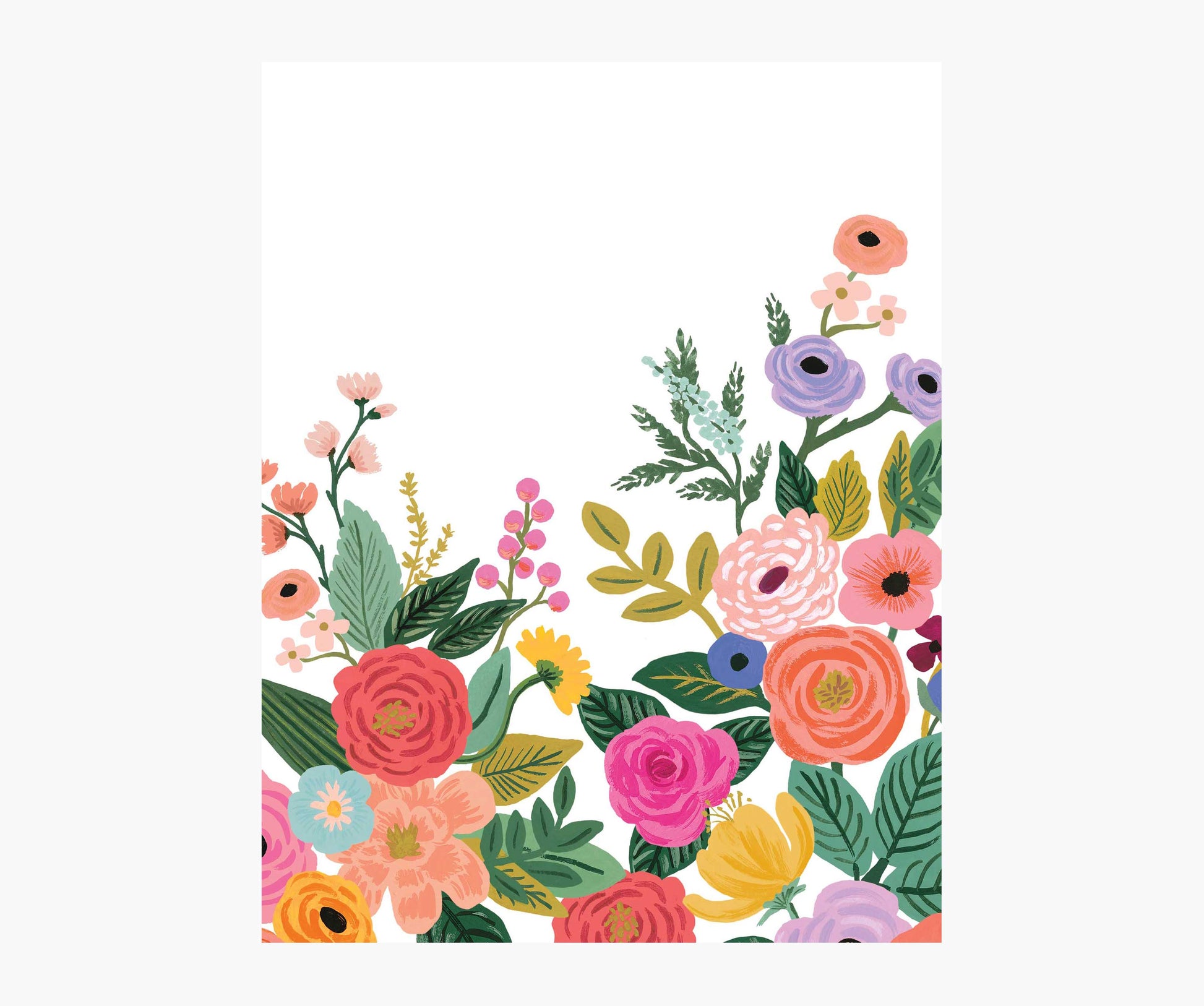 Garden Party Wallpaper Mural Sample - Rose Multi - Peel and Stick Wallpaper