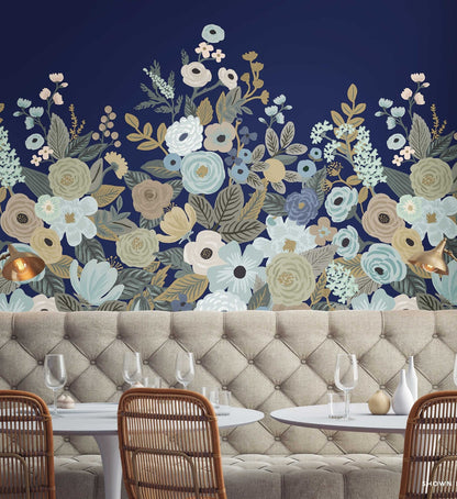 Garden Party Wallpaper Mural - Navy