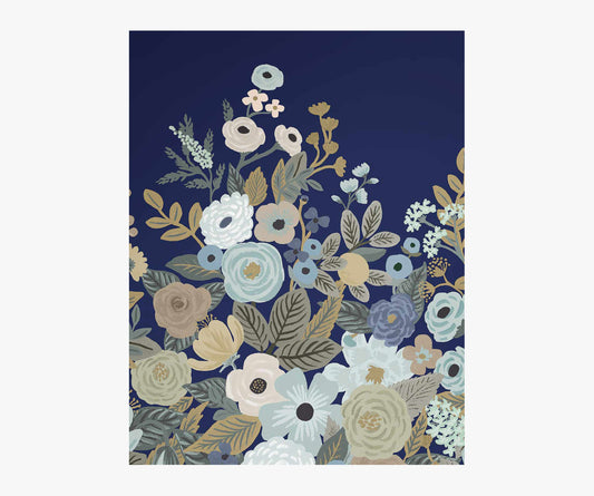 Garden Party Wallpaper Mural Sample - Navy - Peel and Stick Wallpaper