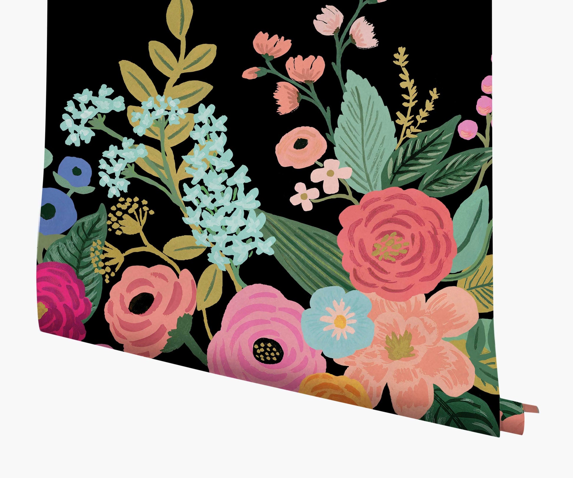 Garden Party Wallpaper Mural - Black - Peel and Stick Wallpaper