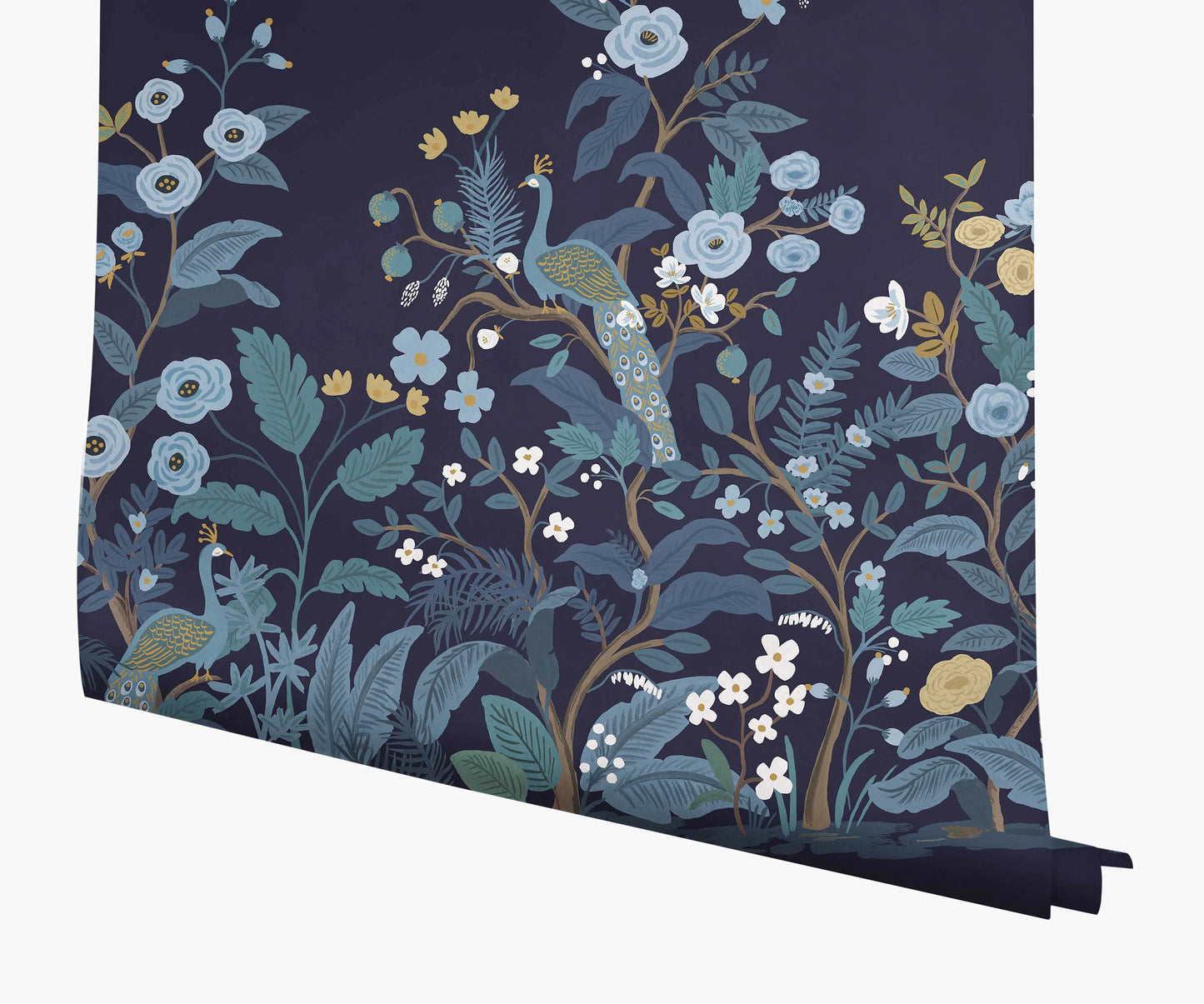 Peacock Wallpaper Mural - Navy - Peel and Stick Wallpaper