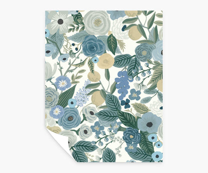 Garden Party Peel & Stick Wallpaper Sample - Indigo Multi - Peel and Stick Wallpaper