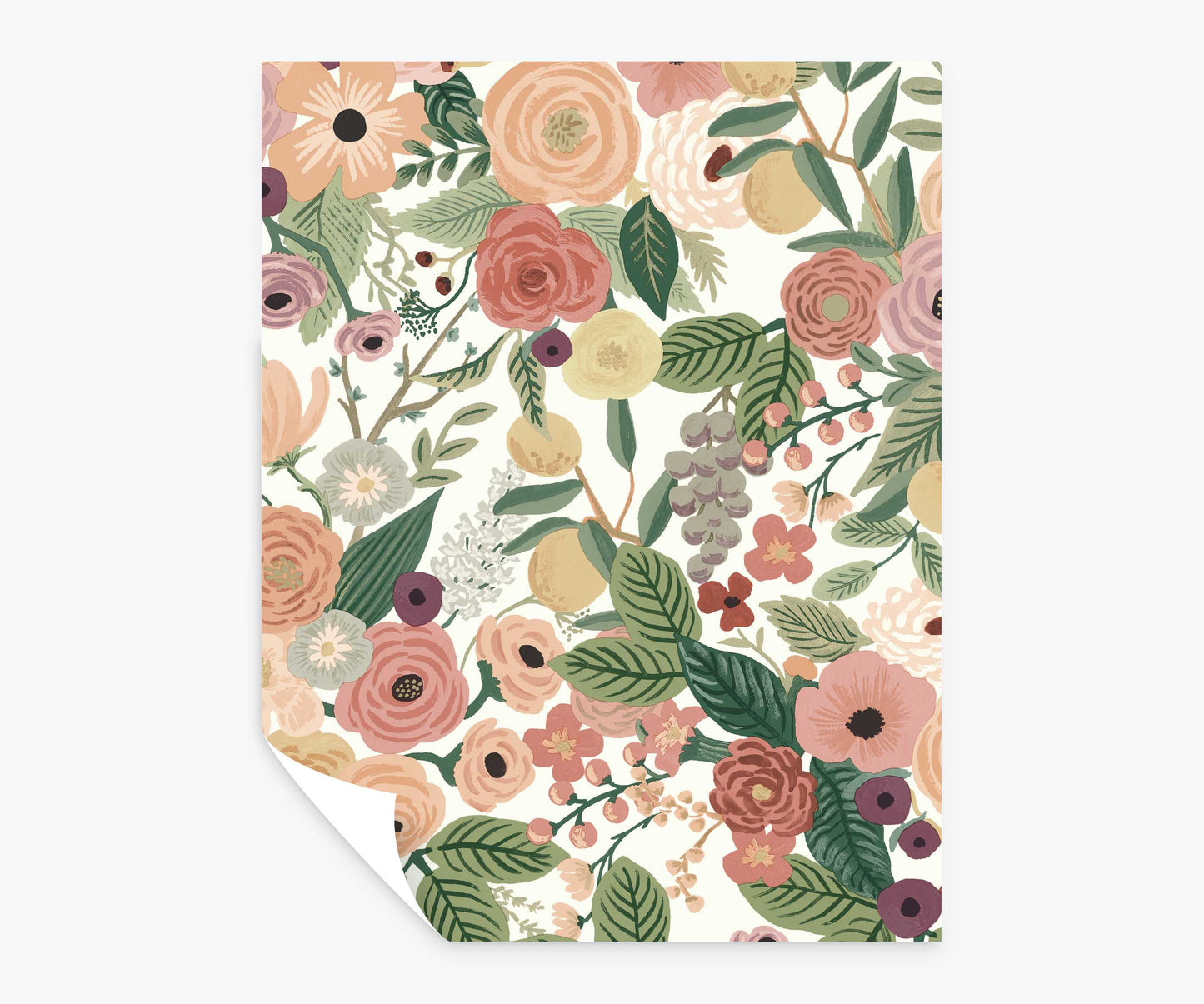 Garden Party Peel & Stick Wallpaper Sample - Burgundy Multi - Peel and Stick Wallpaper