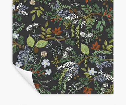 Juniper Forest Peel & Stick Wallpaper - Black - Peel and Stick Wallpaper
