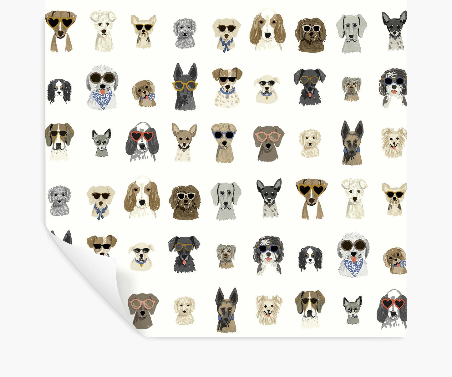 Dog Days Peel & Stick Wallpaper - White Multi - Peel and Stick Wallpaper