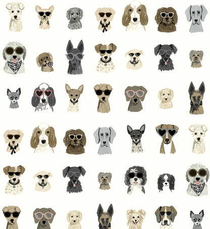 Dog Days Peel & Stick Wallpaper - Grey
