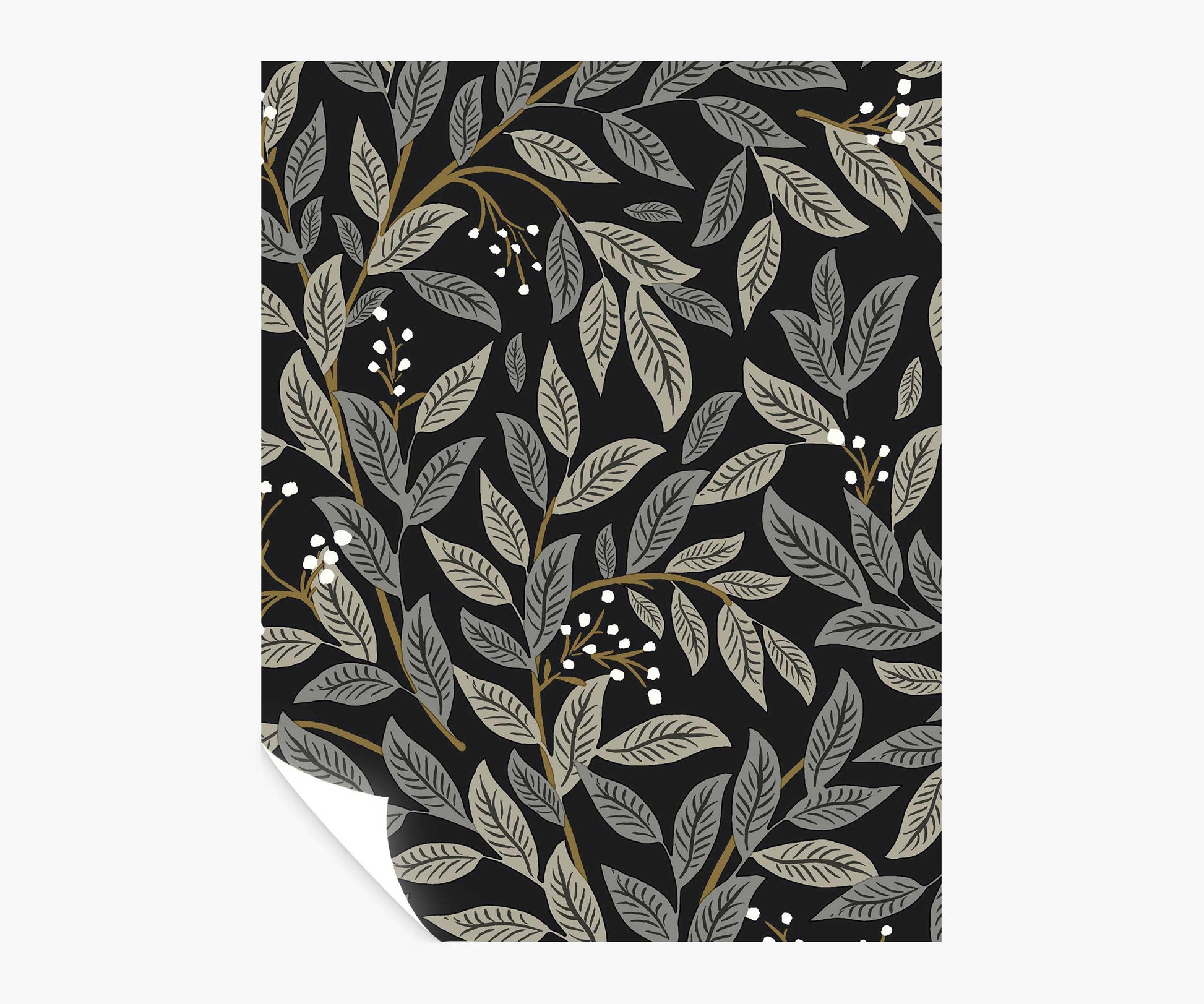 Willowberry Peel & Stick Wallpaper Sample - Black - Peel and Stick Wallpaper