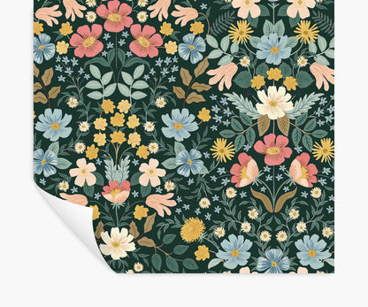 Bramble Garden Peel & Stick Wallpaper - Emerald - Peel and Stick Wallpaper