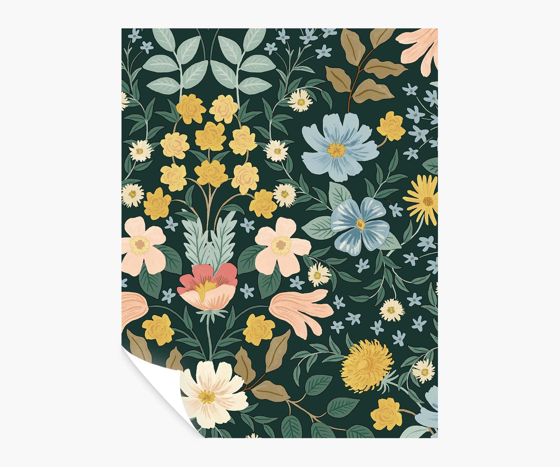 Bramble Garden Peel & Stick Wallpaper Sample - Emerald - Peel and Stick Wallpaper