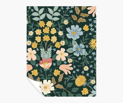 Bramble Garden Peel & Stick Wallpaper Sample - Emerald - Peel and Stick Wallpaper