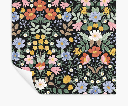 Bramble Garden Peel & Stick Wallpaper - Black - Peel and Stick Wallpaper